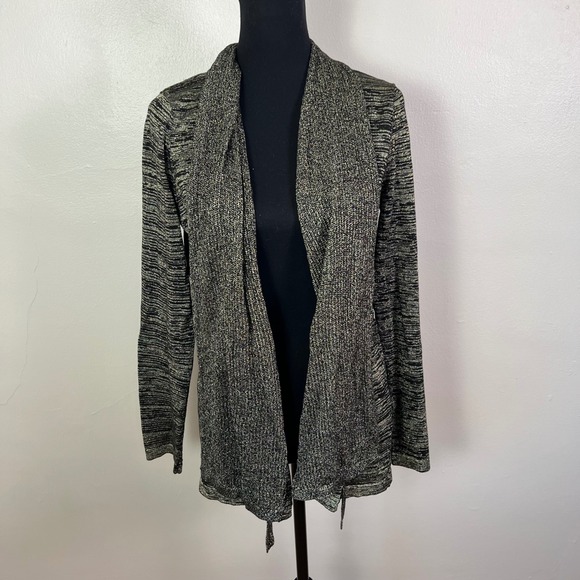 Jones New York Signature Metallic Knit Cardigan Tie Front Womens Size Large - Picture 5 of 9
